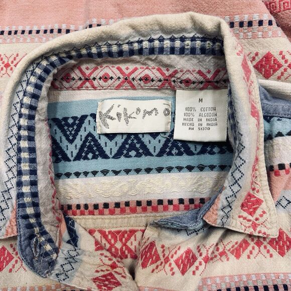 VINTAGE Kikomo Button Up Shirt Womens M Aztec Southwestern Western - Picture 8 of 9